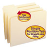 File Folder, 1/3 Cut First Position, Reinforced Top Tab, Letter, Manila, 100/Box