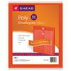 Poly String & Button Envelope, 9 3/4 x 11 5/8 x 1 1/4, Red, 5/Pack