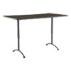 ARC Sit-to-Stand Tables, Rectangular Top, 36w x 72d x 42h, Walnut/Gray