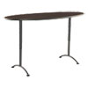 ARC Sit-to-Stand Tables, Oval Top, 36w x 72d x 42h, Walnut/Gray