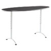 ARC Sit-to-Stand Tables, Oval Top, 36w x 72d x 42h, Graphite/Silver