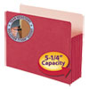 5 1/4" Exp Colored File Pocket, Straight Tab, Letter, Red