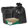 Recycled Can Liners, 7-10gal, .65mil, 24 x 23, Black, 500/Carton
