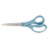 Scissors, 8 in. Length, Straight, 3 1/2 in. Cut, Right Hand, Blue
