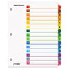 Traditional OneStep Index System, 15-Tab, 1-15, Letter, Multicolor, 15/Set