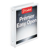 Premier Easy Open ClearVue Locking Round Ring Binder, 1" Cap, 11 x 8 1/2, White