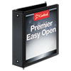 Premier Easy Open ClearVue Locking Round Ring Binder, 2" Cap, 11 x 8 1/2, Black