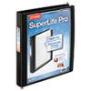 SuperLife Pro Easy-Open ClearVue Locking Slant-D Binder, 1", 11 x 8 1/2, Black