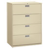 600 Series Four-Drawer Lateral File, 42w x 19-1/4d, Putty