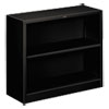 Metal Bookcase, Two-Shelf, 34-1/2w x 12-5/8d x 29h, Black