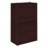 10500 Series Four-Drawer Lateral File, 36w x 20d x 59-1/8h, Mahogany