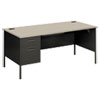 Metro Classic Left Pedestal Desk, 66w x 30d, Gray Patterned/Charcoal