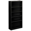 Metal Bookcase, Five-Shelf, 34-1/2w x 12-5/8w x 71h, Black
