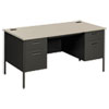 Metro Classic Double Pedestal Desk, 60w x 30d x 29 1/2h, Gray Patterned/Charcoal