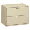 500 Series Two-Drawer Lateral File, 36w x 19-1/4d x 28-3/8h, Putty