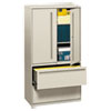 700 Series Lateral File w/Storage Cabinet, 36w x 19-1/4d, Light Gray