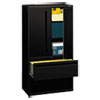 700 Series Lateral File w/Storage Cabinet, 36w x 19-1/4d, Black