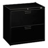 500 Series Two-Drawer Lateral File, 30w x 19-1/4d x 28-3/8h, Black