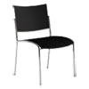 Escalate Stacking Chair, Plastic Back/Seat, Black, 4 Chairs/Carton