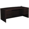10500 Series Bow Front Desk, 3/4-Height Dbl Peds, 72 x 36 x 29-1/2, Mahogany