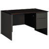 38000 Series Right Pedestal Desk, 48w x 30d x 29-1/2h, Mahogany/Charcoal