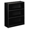 Metal Bookcase, Three-Shelf, 34-1/2w x 12-5/8d x 41h, Black