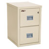 Turtle Two-Drawer File, 17 3/4w x 22 1/8d, UL Listed 350° for Fire, Parchment
