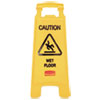 “Caution Wet Floor” Floor Sign, Plastic, 11 x 1 1/2 x 26, Bright Yellow