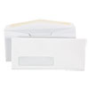 Open-Side Business Envelope, 1 Window, #10, Commercial Flap, Gummed Closure, 4.13 x 9.5, White, 500/Box