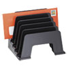 Recycled Plastic Incline Sorter, 5 Sections, DL to A5 Size Files, 8" x 5.5" x 6", Black