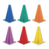 Indoor/Outdoor Flexible Cone Set, Vinyl, Assorted Colors, 6/Set
