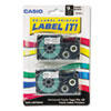 Tape Cassettes for KL Label Makers, 9mm x 26ft, Black on Clear, 2/Pack