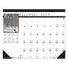 House of Doolittle(TM) Black-on-White Photo 100% Recycled Monthly Desk Pad Calendar