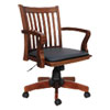 Alera(R) Postal Series Slat-Back Wood/Leather Chair