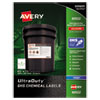 Avery(R) UltraDuty(TM) GHS Chemical Waterproof & UV Resistent Labels