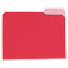 Deluxe Colored Top Tab File Folders, 1/3-Cut Tabs: Assorted, Letter Size, Red/Light Red, 100/Box