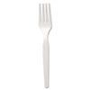 Plastic Cutlery, Heavy Mediumweight Forks, White, 1000/CT