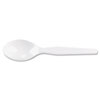 Plastic Cutlery, Heavy Mediumweight Teaspoons, White, 100/BX