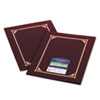 Certificate/Document Cover, 12 1/2 x 9 3/4, Burgundy, 6/Pack