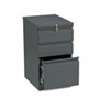 Efficiencies Mobile Pedestal File w/One File/Two Box Drawers, 19-7/8d, Charcoal