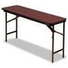 Premium Wood Laminate Folding Table, Rectangular, 60w x 18d x 29h, Mahogany