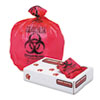 Health Care Trash Can Liners, 16 gal, 1.3 mil, 24" x 32", Red, 250/Carton