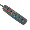 Kensington(R) SmartSockets(R) Color-Coded Six-Outlet Strip Surge Protector