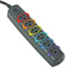 Kensington(R) SmartSockets(R) Color-Coded Six-Outlet Strip Surge Protector