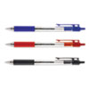 Comfort Grip Clear Barrel Retractable Ballpoint Pen, Asst Ink, 1mm, 50/Set
