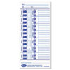 Time Card for Lathem Models 900E/1000E/1500E/5000E, White, 100/Pack