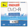 DVD-R Discs, 4.7GB, 16x, w/Jewel Cases, Gold, 5/Pack