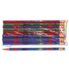 Decorated Wood Pencil, Happy Birthday, #2, BLK/BE/GN/PE/RD, Dozen