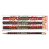 Decorated Wd Pencil, Merry Christmas, #2, BLK/GN/RD/WE Brl, Dozen