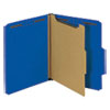 Bright Colored Pressboard Classification Folders, 1 Divider, Letter Size, Cobalt Blue, 10/Box